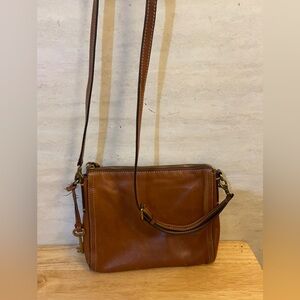Fossil Brown Leather Crossbody Bag